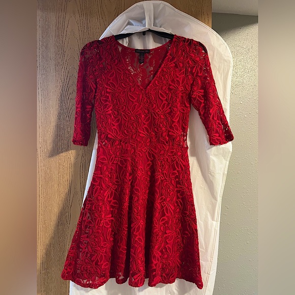Red Lace Dress for Homecoming/Christmas/Valentines/Date etc Size S - Picture 1 of 14
